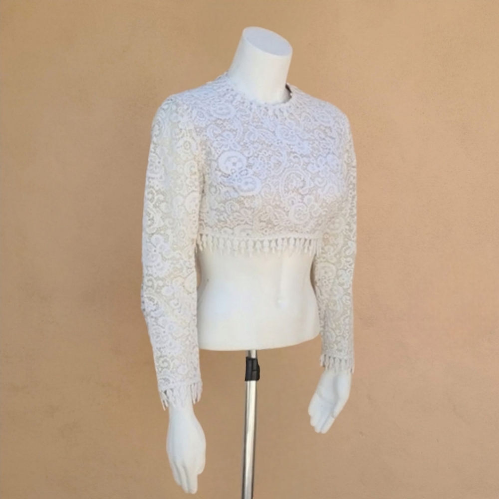 VTG JACKSON GRAVES Couture Lace Two Piece Set XS Wedding Bridal Maxi Skirt Suit - Picture 8 of 17